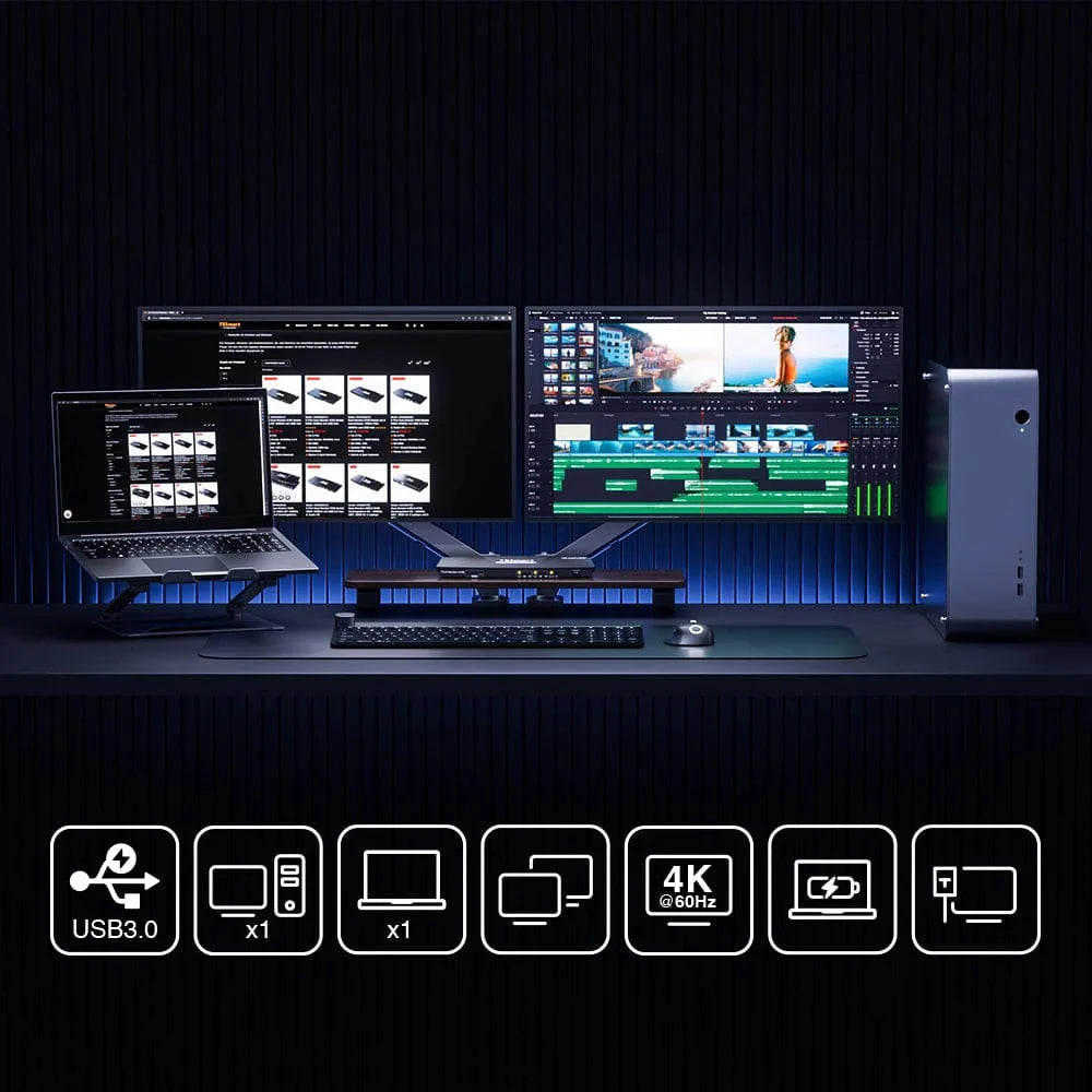 KVM 스위치를 사용하여 맥북과 데스크톱으로 듀얼 모니터를 설정하는 방법? – TESmart.KR