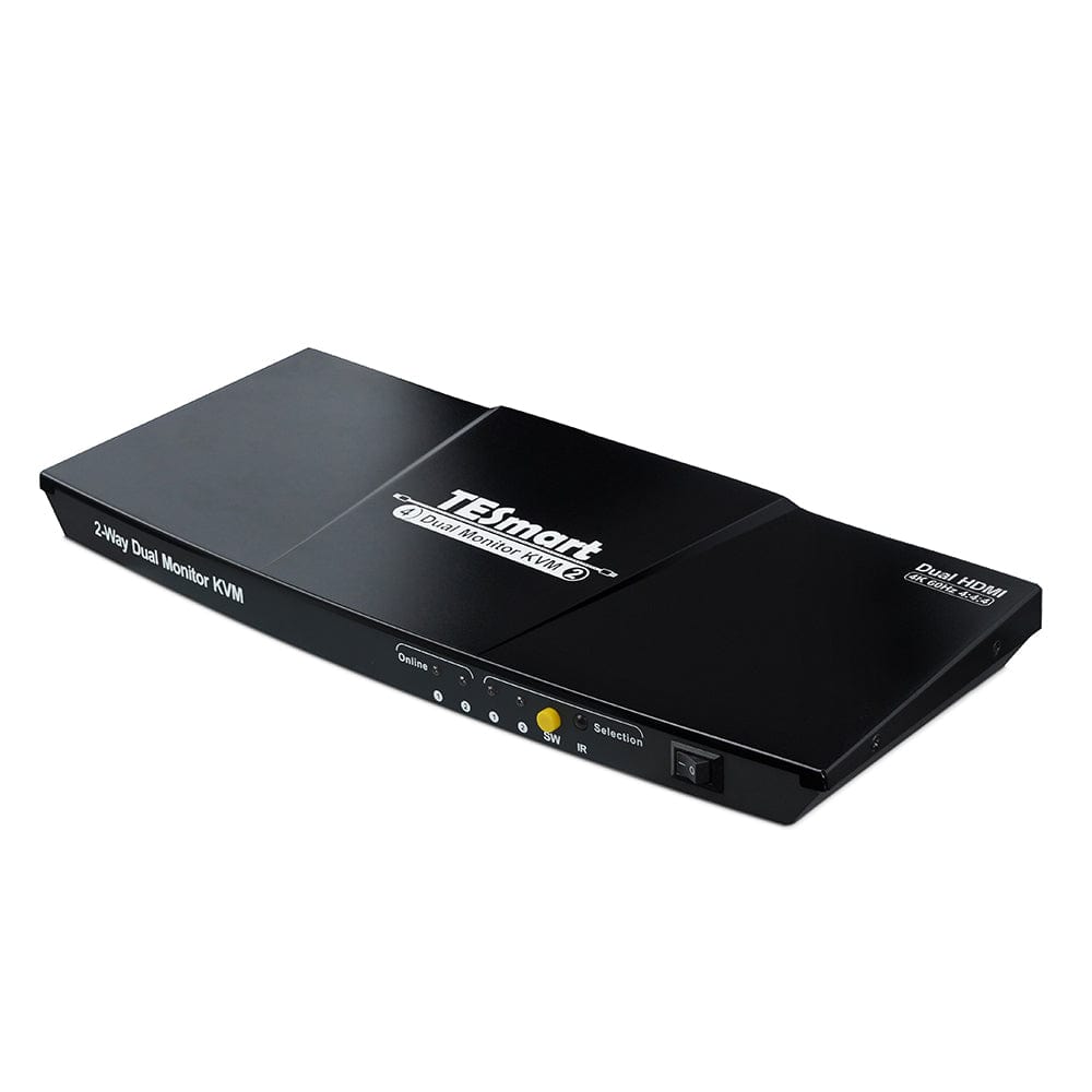 TESmart 2포트 2:2 듀얼 모니터 HDMI+DP KVM 스위치 키트 – 4K60Hz, USB 3.0 도킹 스테이션 지원 | TESmart Korea