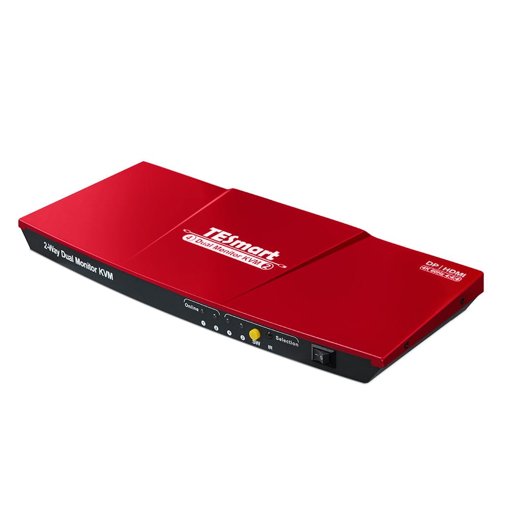 TESmart 2포트 2:2 듀얼 모니터 HDMI+DP KVM 스위치 키트 – 4K60Hz, USB 3.0 도킹 스테이션 지원 | TESmart Korea