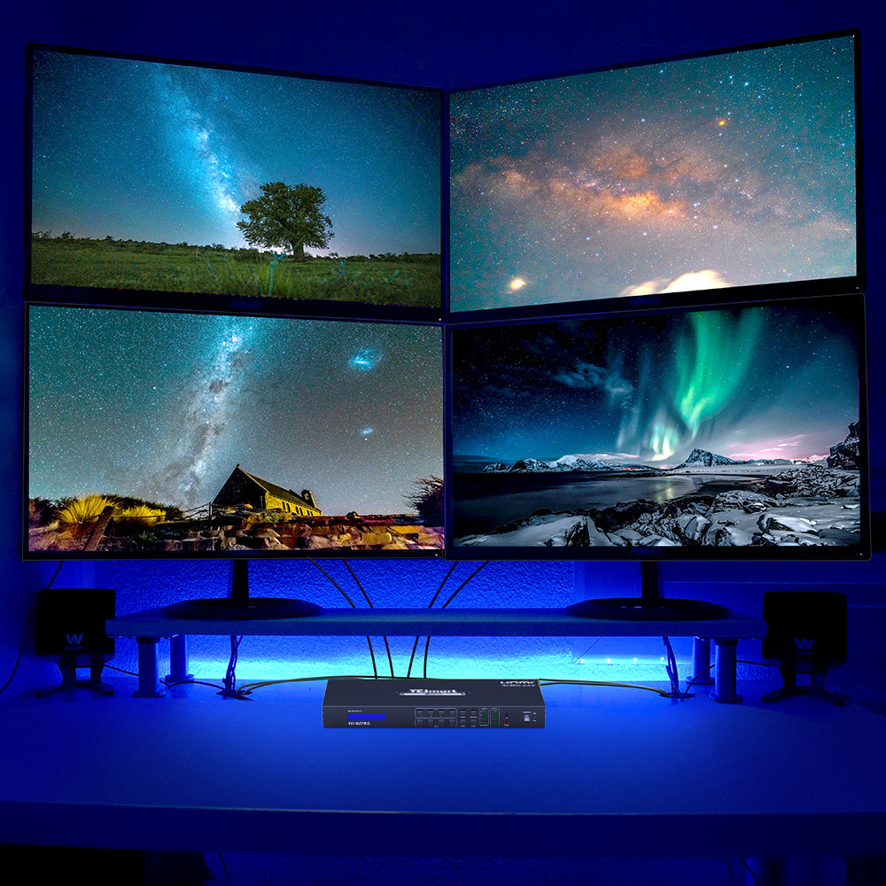 TESmart 4포트 4:4 HDMI 매트릭스 스위치 – 4K60Hz,오디오 출력, RS232/LAN 제어 지원 | TESmart Korea