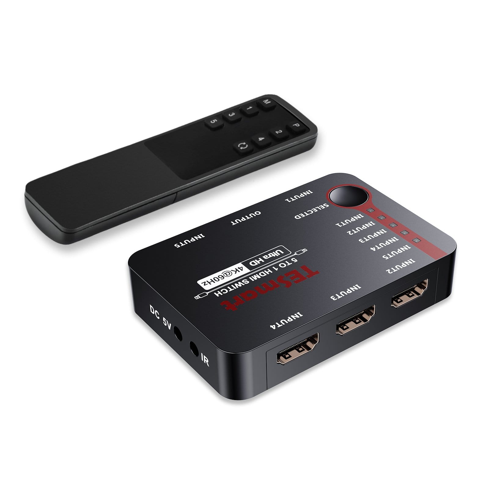 TESmart 5포트 5:1 HDMI 스위치 – 4K 60Hz/30Hz, 자동 감지, HDR, 키보드 & 마우스 공유 지원 | TESmart Korea