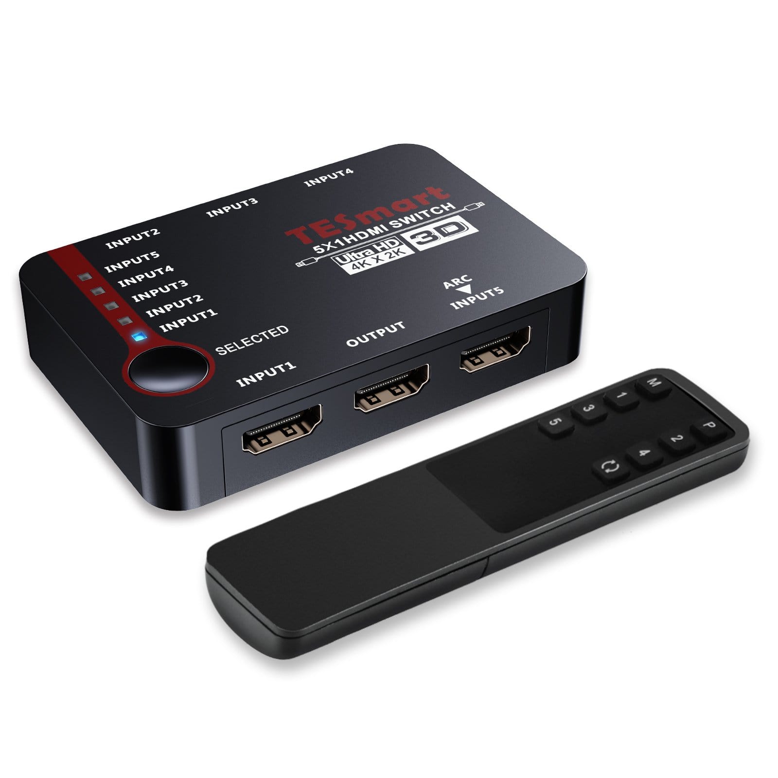 TESmart 5포트 5:1 HDMI 스위치 – 4K 60Hz/30Hz, 자동 감지, HDR, 키보드 & 마우스 공유 지원 | TESmart Korea