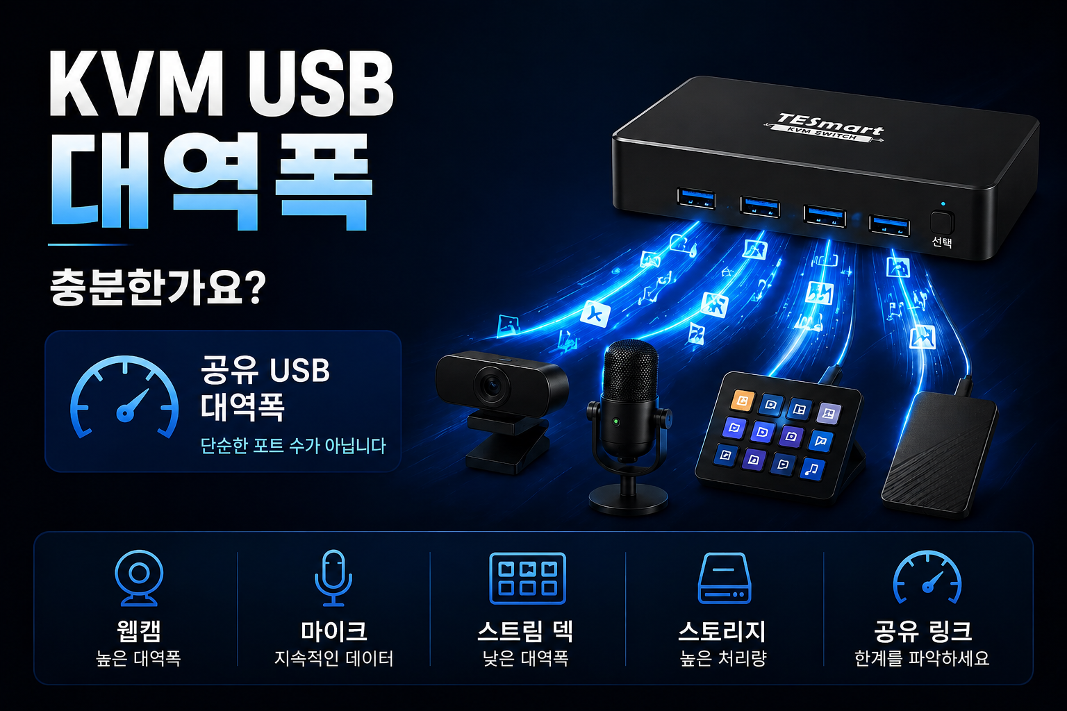 게이밍 PC와 업무용 노트북용 KVM 스위치 vs USB 스위치: 어떤 것이 필요할까?