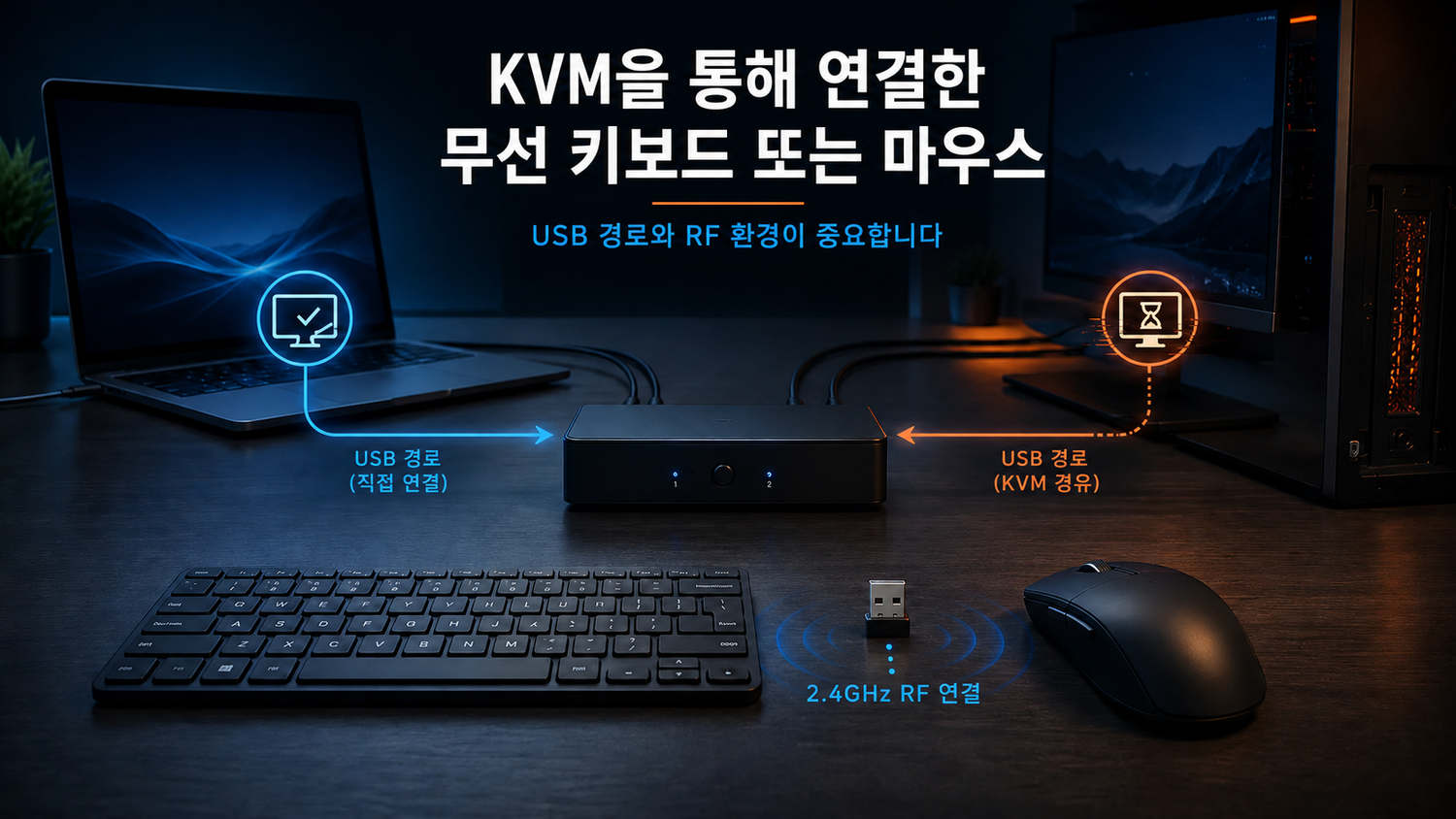 KVM 무선 마우스 지연 문제: USB 포트, HID와 간섭 원인
