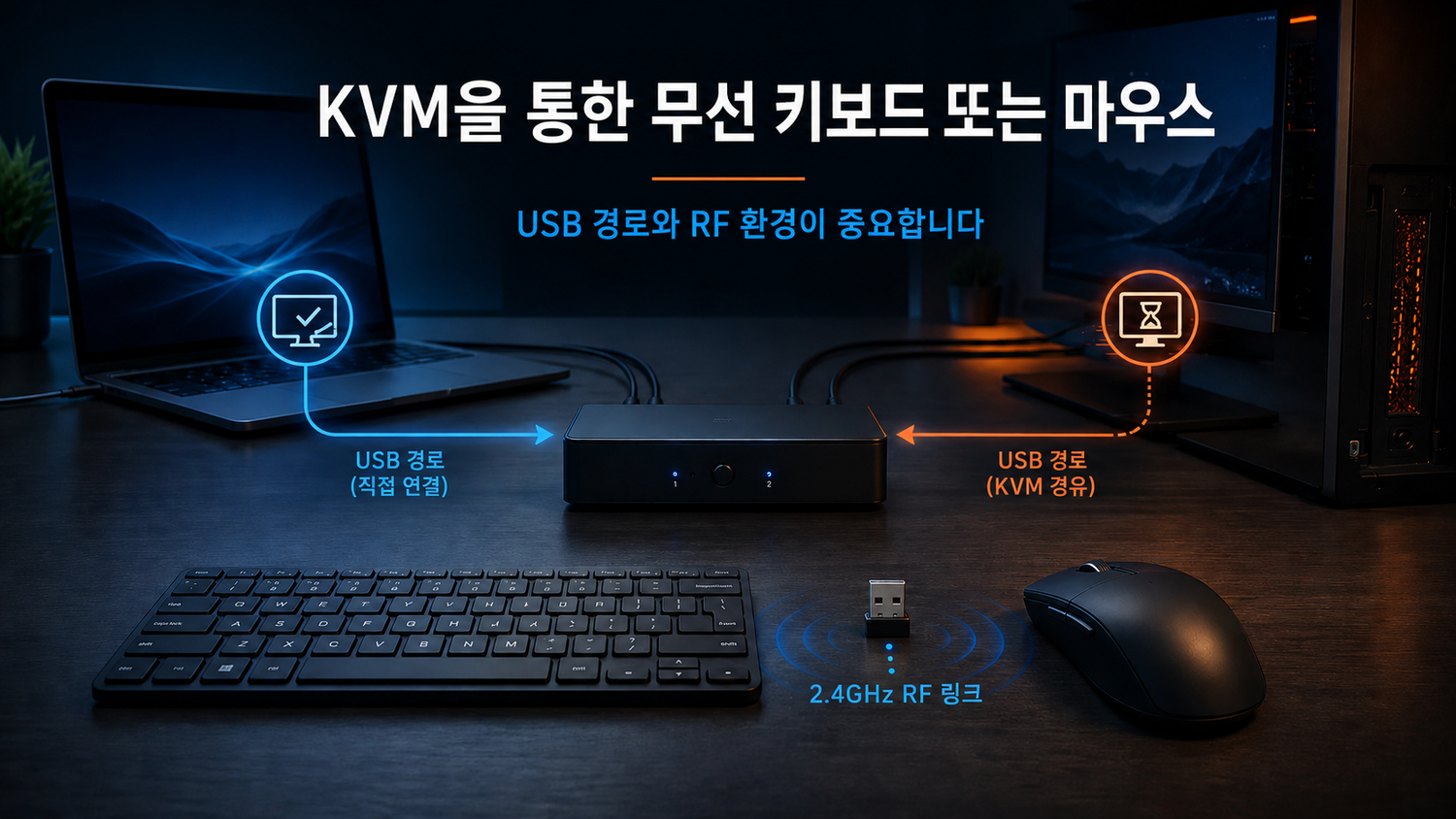 KVM 스위치에서 무선 마우스가 끊기는 이유: USB 포트, HID 및 무선 간섭 해결 방법