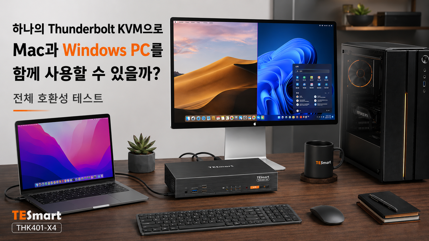 Mac과 Windows PC를 하나의 Thunderbolt KVM에 연결할 수 있을까? 호환성 체크 가이드