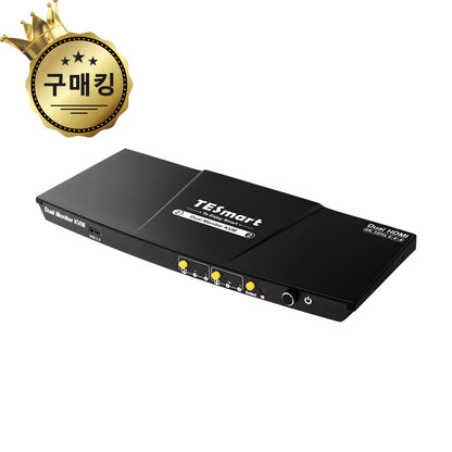 TESmart 2포트 2:2 듀얼 모니터 HDMI KVM 스위치 – 4K30Hz, USB 2.0 허브, 오디오 I/O 지원 | TESmart Korea