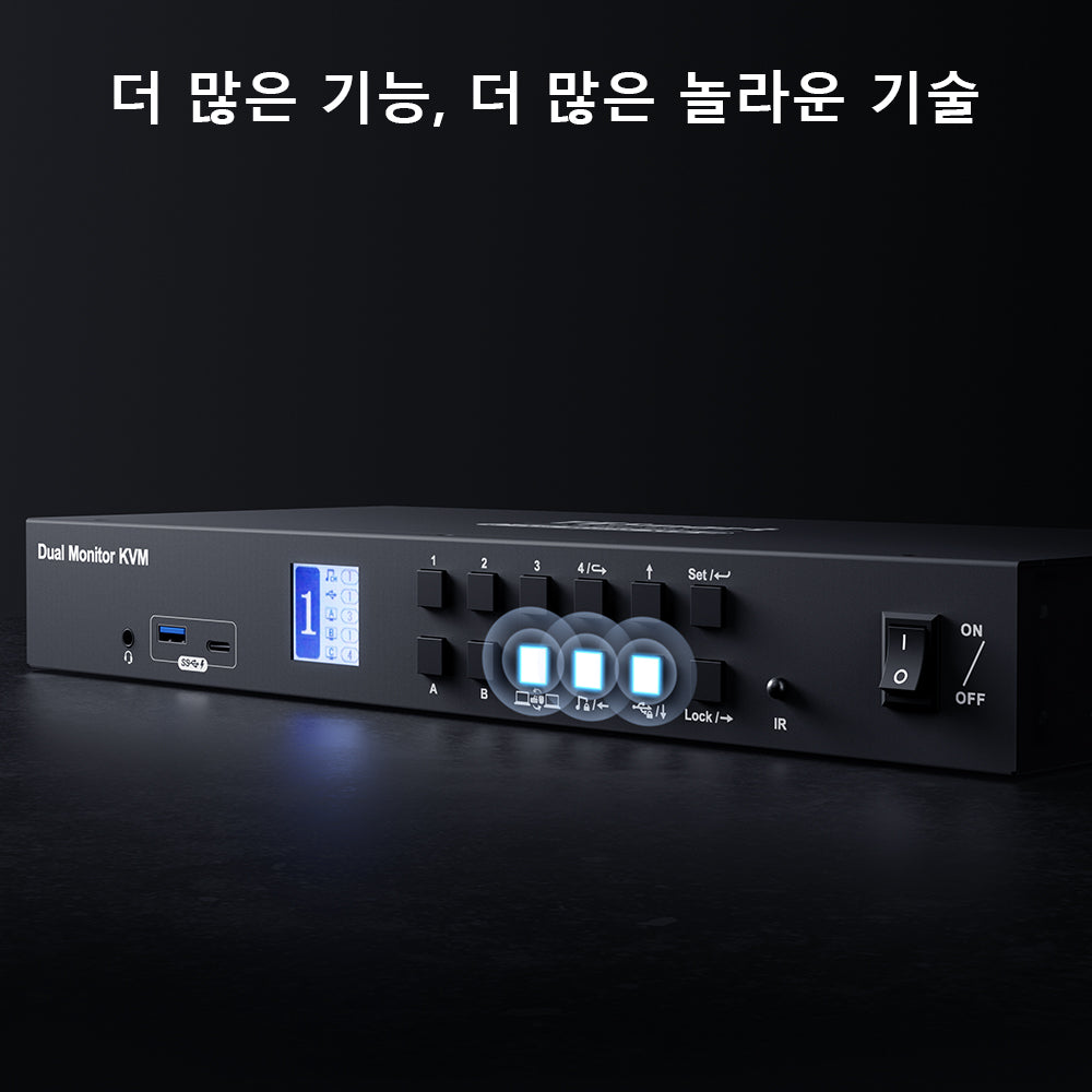 TESmart 4포트 4:2 듀얼 모니터 DP KVM 스위치 키트 – 4K60Hz, USB 3.0 허브, 오디오 I/O 지원 | TESmart Korea