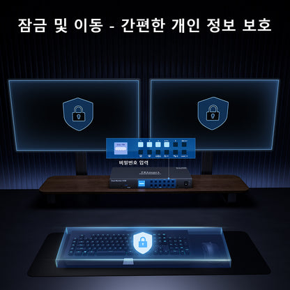 TESmart 4포트 4:2 듀얼 모니터 HDMI KVM 스위치 키트 – 4K60Hz, USB 3.0 허브, 오디오 I/O 지원 | TESmart Korea