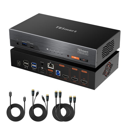 4포트 KVM (Apple Studio Display용) – 최대 6K@60Hz / 5K@120Hz, Thunderbolt™ 4 및 HDMI 장치 호환 가능