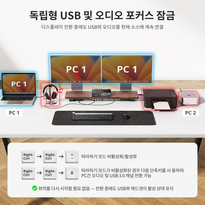 2-포트 듀얼 모니터 KVM for Apple Studio Display – 최대 5K@60Hz, Thunderbolt™ 4 기기와 호환