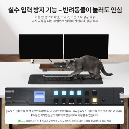 DP 1.4 듀얼 8K@60Hz KVM 스위치 (네트워크 허브 및 스마트 EDID 내장) – IT 전문가, 크리에이터 및 멀티 PC 환경을 위한 제품