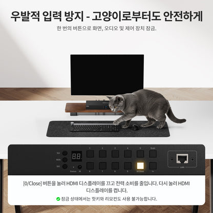 업그레이드된 16포트 HDMI KVM 스위치 USB 3.0 (5Gbps), 4K60Hz, RS232/LAN 제어 지원