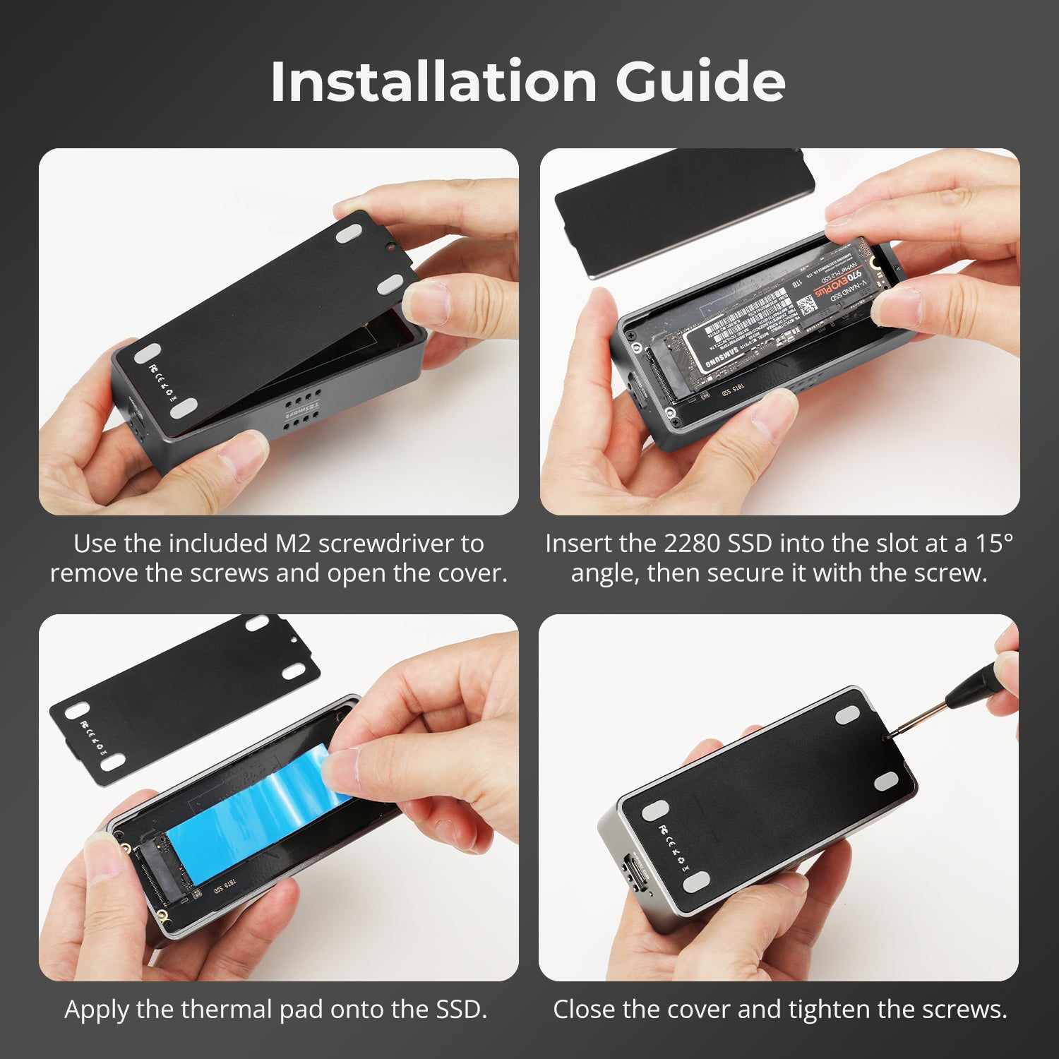 TBE-X5Pro USB4 80 Gbps PCIe 5.0 NVMe SSD 인클로저 · Thunderbolt 5/4/3 호환 · 최대 7000 MB/s