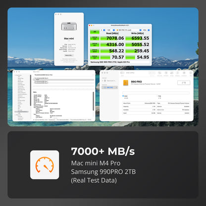 TBE-X5Max USB4 80Gbps PCIe 5.0 NVMe SSD 인클로저 · Thunderbolt 5/4/3 및 USB 3.x 호환 · 최대 7000 MB/s