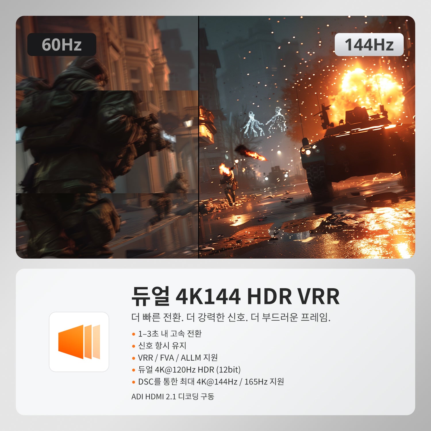 HDMI 2.1 및 DP 1.4 듀얼 8K60Hz KVM 스위치 (8대의 PC 및 2대의 모니터용), ADI 칩, EDID, VRR, FVA, ALLM 및 Dynamic HDR 탑재
