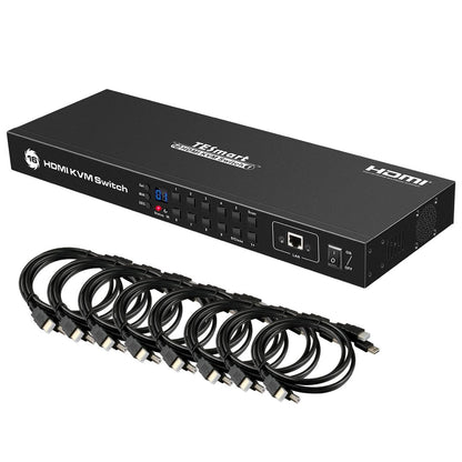 TESmart 16포트 16:1 HDMI KVM 스위치 – 4K30Hz , RS232/LAN 포트 지원 | TESmart Korea