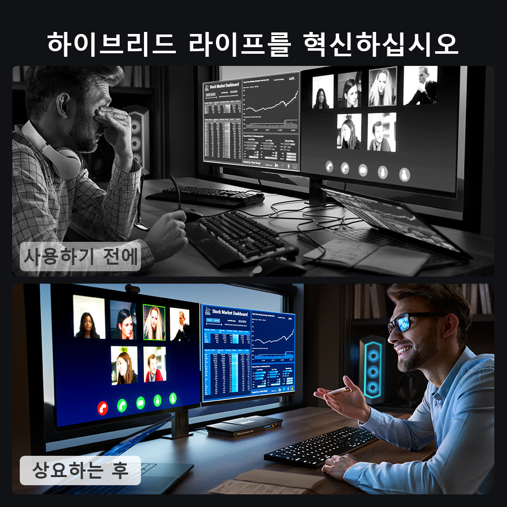 TESmart 4포트 2:2 듀얼 모니터 HDMI KVM 스위치 – 4K60Hz, USB 허브 지원 | TESmart Korea