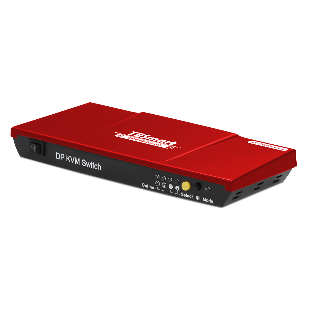 TESmart 2포트 2:1 DP KVM 스위치 – DP1.2 , 4K60Hz, USB 허브 포함 | TESmart Korea