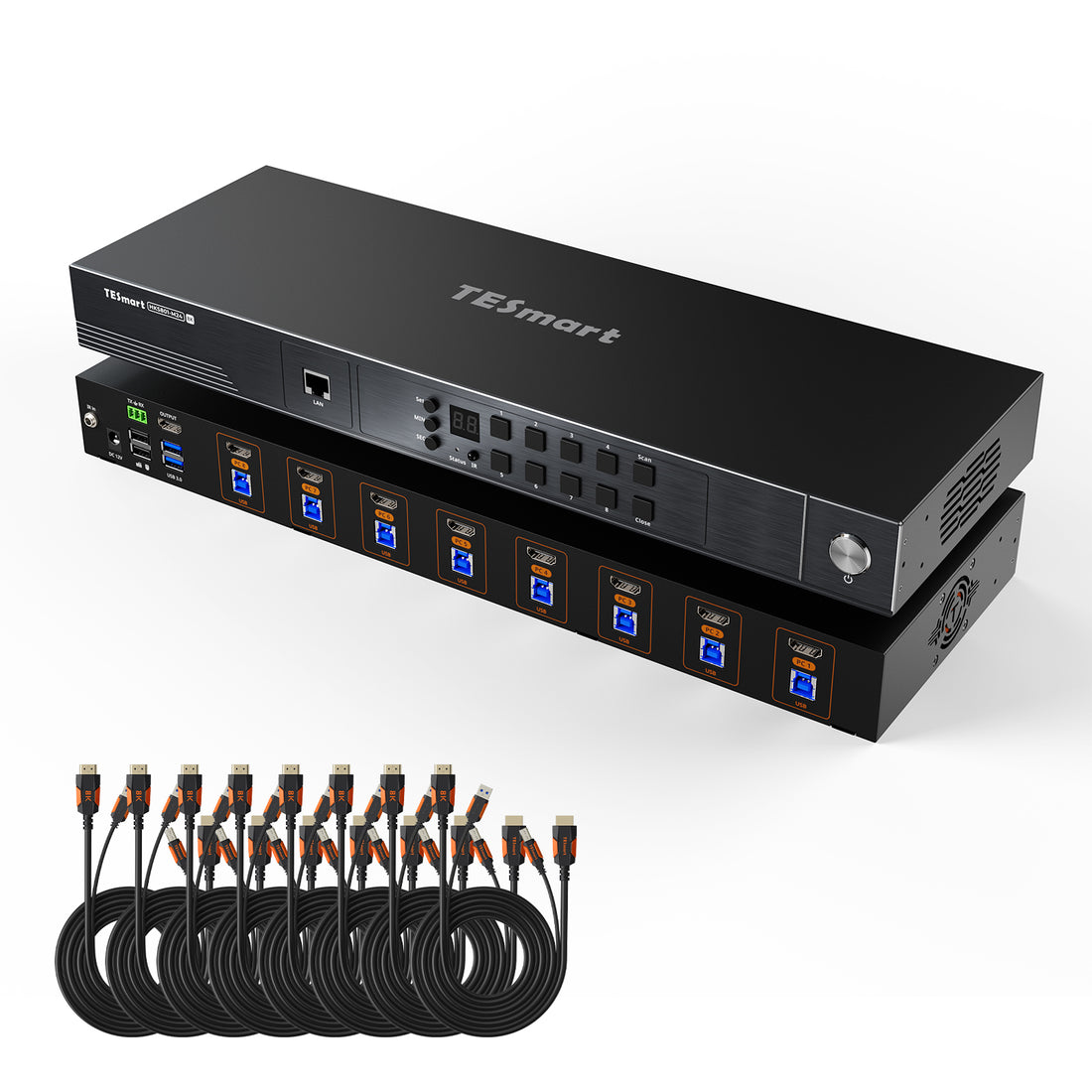 HDMI 2.1 8K60Hz 8x1 KVM 스위치, 8대 PC 및 1대 모니터용, ADI 칩 탑재, EDID 에뮬레이터, VRR, FVA, ALLM, 48Gbps 및 다이내믹 HDR 지원