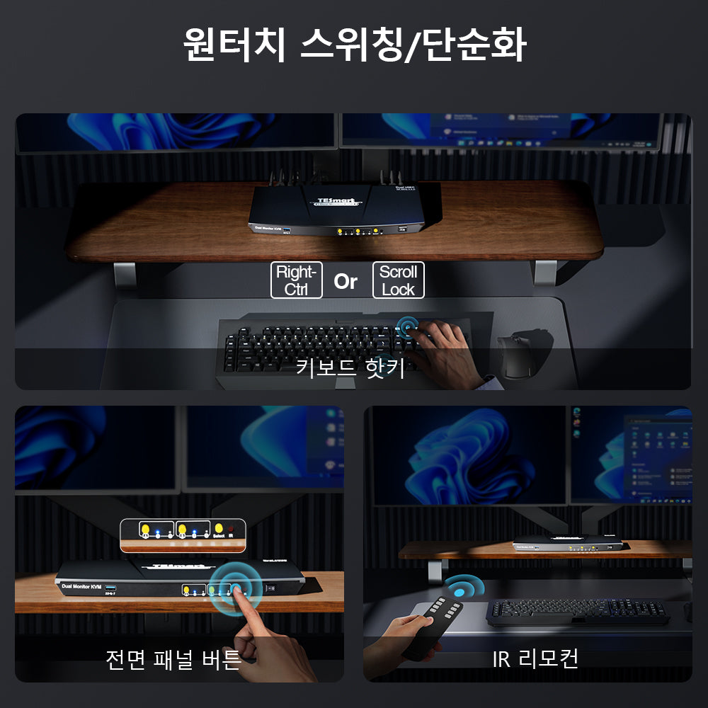 TESmart 2포트 2:2 듀얼 모니터 USB-C KVM 도킹 스테이션 키트 – 4K60Hz, MST 지원 | TESmart Korea