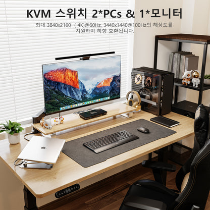 TESmart 2포트 2:1 싱글 모니터 HDMI KVM 스위치 키트 – 4K60Hz, 도킹스테이션 포함 | TESmart Korea