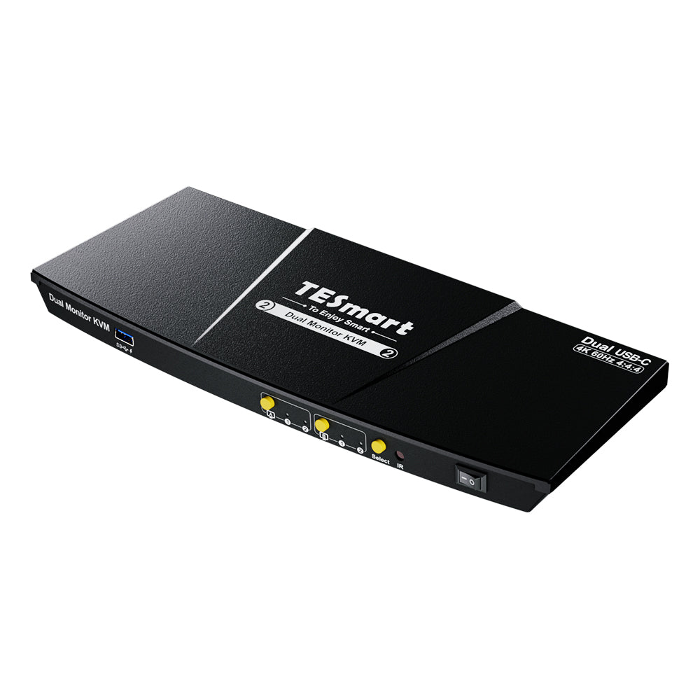 TESmart 2포트 2:2 듀얼 모니터 USB-C KVM 도킹 스테이션 키트 – 4K60Hz, MST 지원 | TESmart Korea