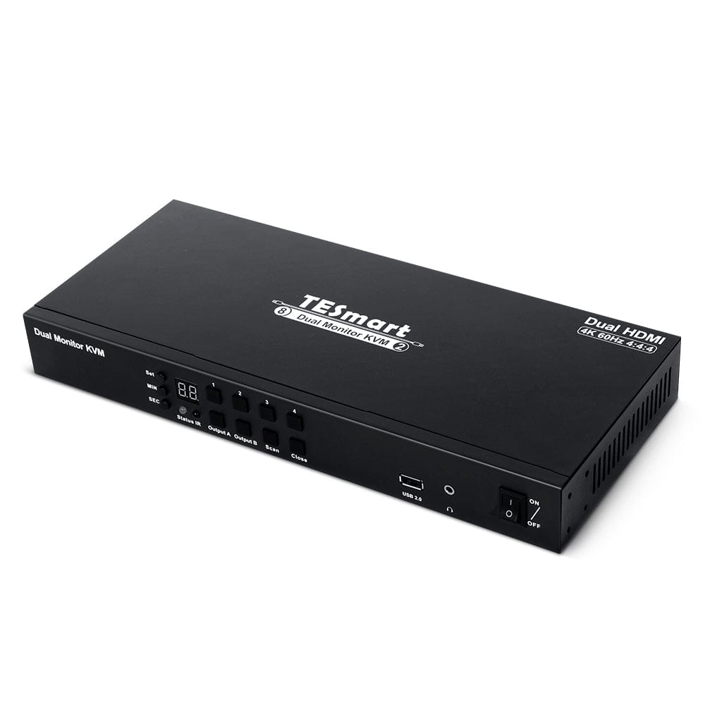 TESmart 4포트 4:2 듀얼 모니터 HDMI KVM 스위치 키트 – 4K60Hz, EDID 포함 | TESmart Korea