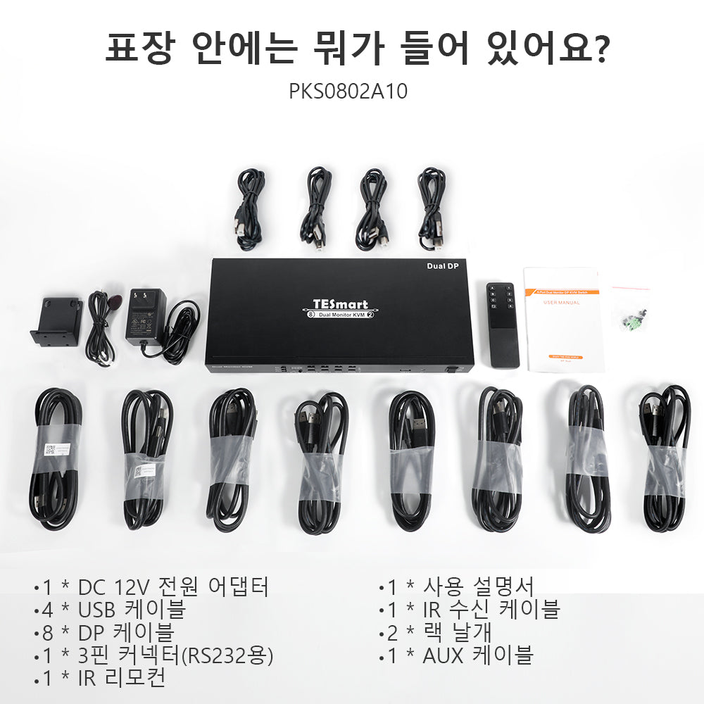 TESmart 4포트 4:2 듀얼 모니터 DP KVM 스위치 키트 – 4K60Hz, EDID 지원 | TESmart Korea