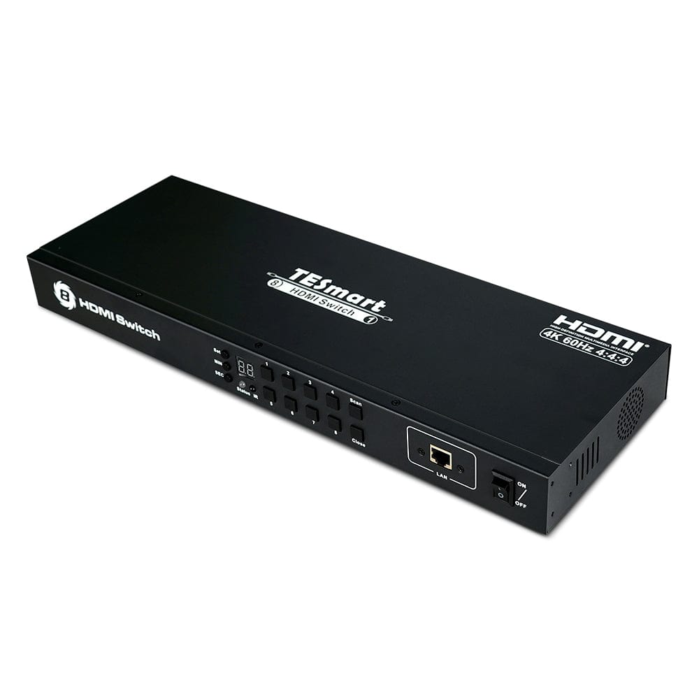 TESmart 8포트 8:1 포트 HDMI 스위치 – 랙 마운트 포함,RS232/LAN 지원 | TESmart Korea