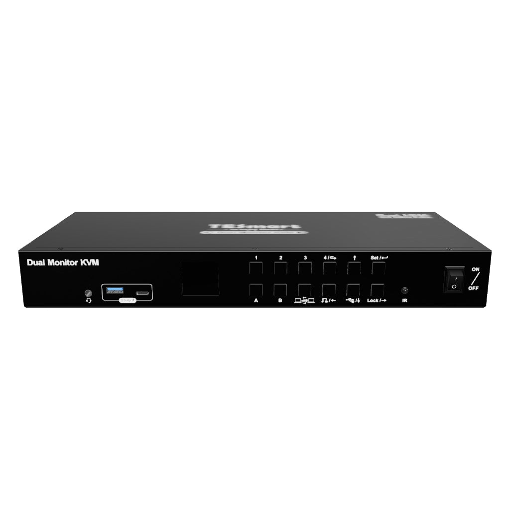 TESmart 4포트 4:2 듀얼 모니터 HDMI KVM 스위치 키트 – 4K60Hz, USB 3.0 허브, 오디오 I/O 지원 | TESmart Korea