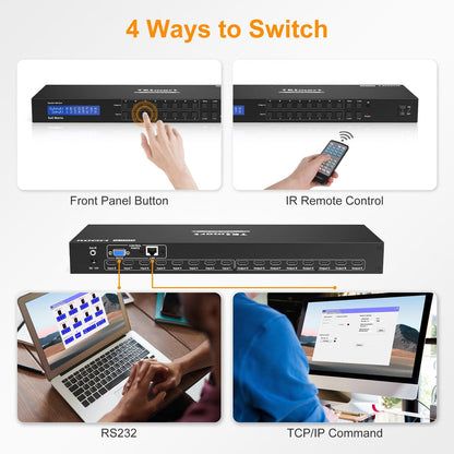 TESmart 8포트 8:8 HDMI 매트릭스 – 4K30Hz/4K60Hz 지원, RS232 및 LAN 제어 기능 | TESmart Korea