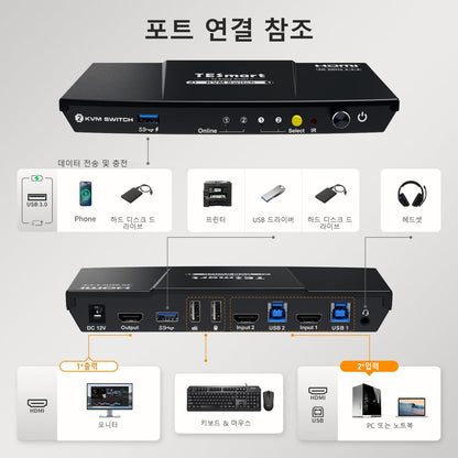 tesmart hks0201a3u output ports