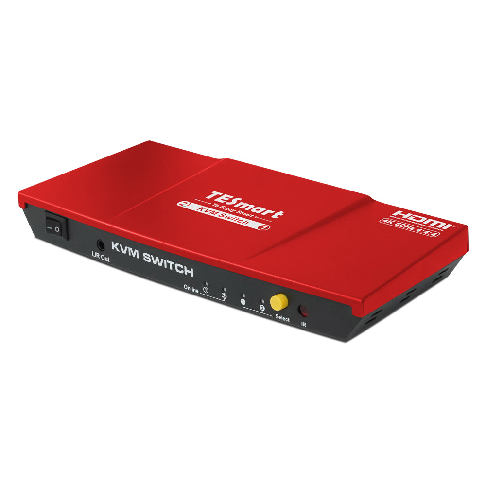 TESmart 2포트 2:1 HDMI KVM 스위치 – 4K60Hz, 마우스 심리스 스위칭 지원 | TESmart Korea