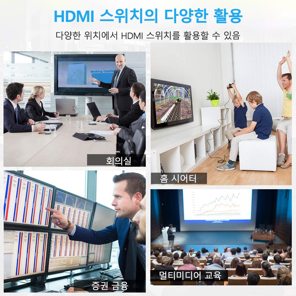 TESmart 5포트 5:1 HDMI 스위치 – 4K 60Hz/30Hz, 자동 감지, HDR, 키보드 &amp; 마우스 공유 지원 | TESmart Korea