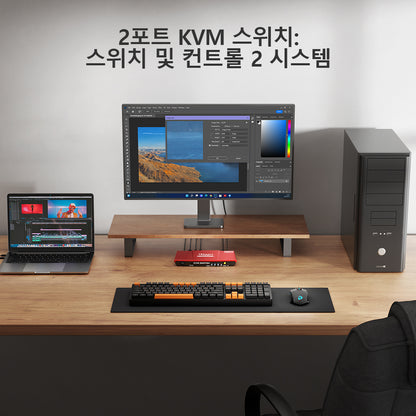 TESmart 2포트 2:1 HDMI KVM 스위치 – 4K60Hz, 마우스 심리스 스위칭 지원 | TESmart Korea