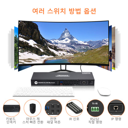 TESmart 티이스마트 16:1 HDMI KVM 스위치 4K60Hz RS232/LAN가능