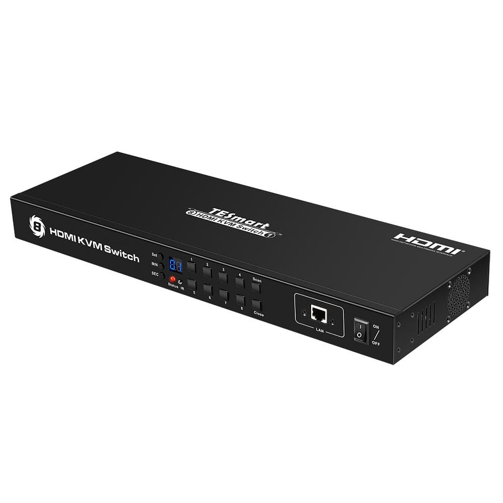 TESmart 8포트 8:1  HDMI KVM 스위치 – 키보드 &amp; 마우스 공유, 4K30Hz, RS232/LAN 지원 | TESmart Korea