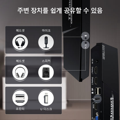 TESmart 2포트 2:2 듀얼 모니터 HDMI+VGA KVM 스위치 – 4K60Hz, USB 허브 포함 | TESmart Korea