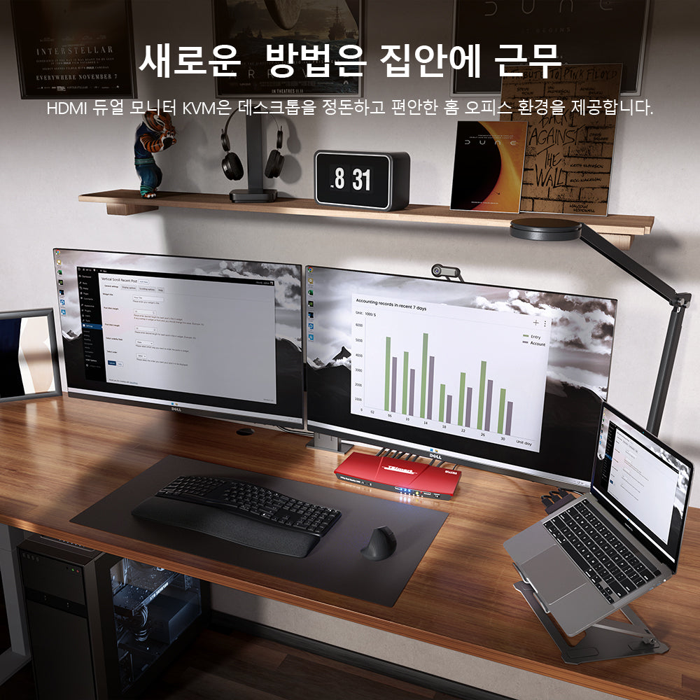 TESmart 2포트 2:2 듀얼 모니터 HDMI+VGA KVM 스위치 – 4K60Hz, USB 허브 포함 | TESmart Korea