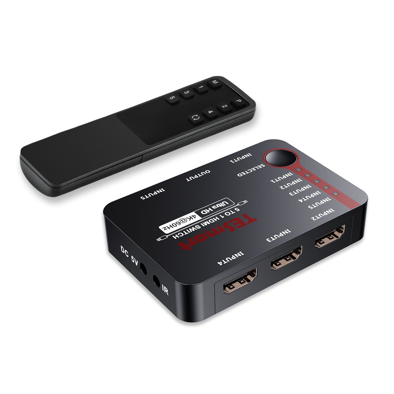 TESmart 5포트 5:1 HDMI 스위치 – 4K 60Hz/30Hz, 자동 감지, HDR, 키보드 &amp; 마우스 공유 지원 | TESmart Korea