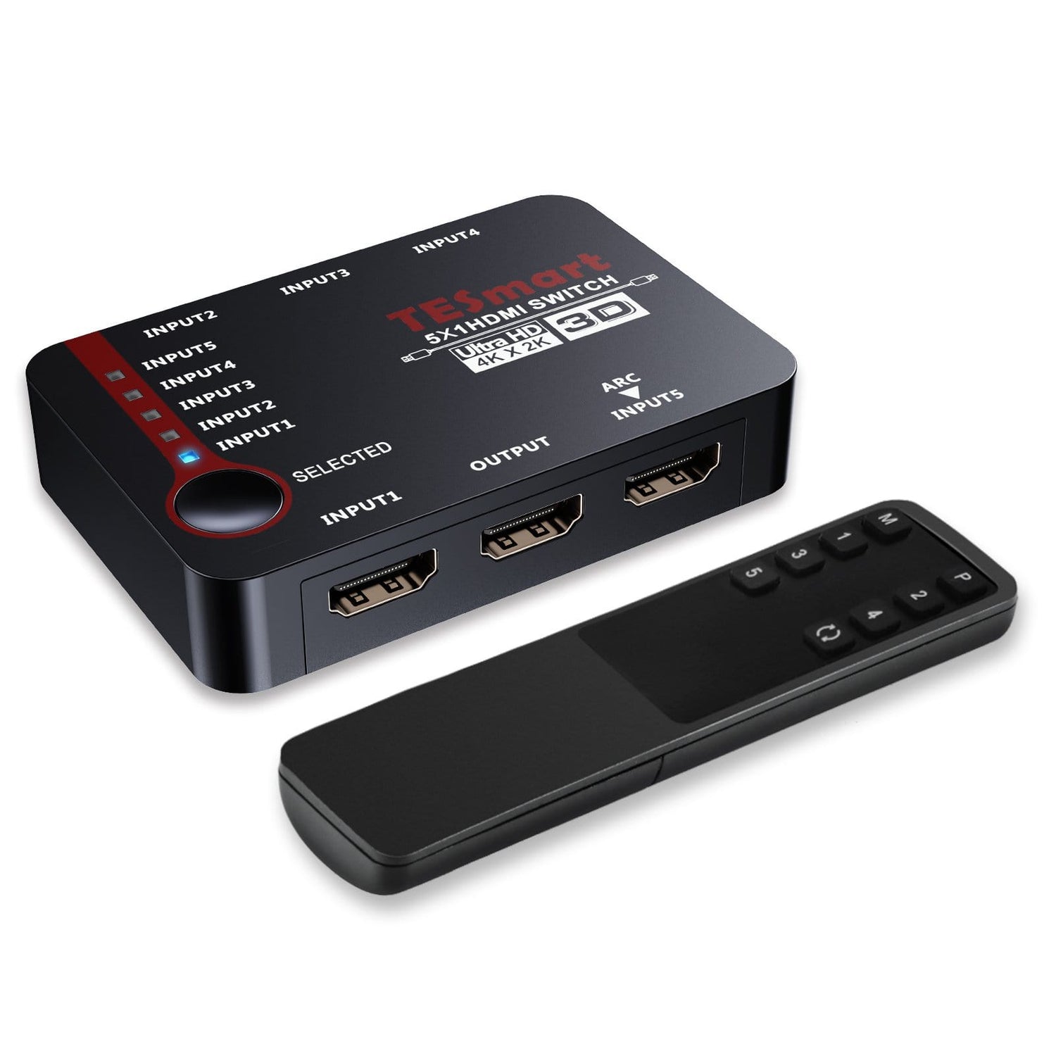 TESmart 5포트 5:1 HDMI 스위치 – 4K 60Hz/30Hz, 자동 감지, HDR, 키보드 &amp; 마우스 공유 지원 | TESmart Korea